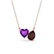 1 - Zuri 1.58 ctw Heart Shape Amethyst with Pear Shape Red Garnet Toi Et Moi Women Pendant Necklace 