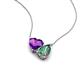 4 - Zuri 1.54 ctw Heart Shape Amethyst with Pear Shape Created Alexandrite Toi Et Moi Women Pendant Necklace 