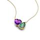 4 - Zuri 1.54 ctw Heart Shape Amethyst with Pear Shape Created Alexandrite Toi Et Moi Women Pendant Necklace 