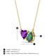 3 - Zuri 1.54 ctw Heart Shape Amethyst with Pear Shape Created Alexandrite Toi Et Moi Women Pendant Necklace 