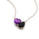 4 - Zuri 1.38 ctw Heart Shape Amethyst with Pear Shape Black Onyx Toi Et Moi Women Pendant Necklace 