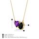 3 - Zuri 1.38 ctw Heart Shape Amethyst with Pear Shape Black Onyx Toi Et Moi Women Pendant Necklace 