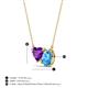 3 - Zuri 1.53 ctw Heart Shape Amethyst with Pear Shape Blue Topaz Toi Et Moi Women Pendant Necklace 