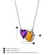3 - Zuri 1.33 ctw Heart Shape Amethyst with Pear Shape Citrine Toi Et Moi Women Pendant Necklace 