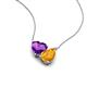 4 - Zuri 1.33 ctw Heart Shape Amethyst with Pear Shape Citrine Toi Et Moi Women Pendant Necklace 
