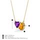 3 - Zuri 1.33 ctw Heart Shape Amethyst with Pear Shape Citrine Toi Et Moi Women Pendant Necklace 