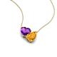 4 - Zuri 1.33 ctw Heart Shape Amethyst with Pear Shape Citrine Toi Et Moi Women Pendant Necklace 