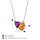 3 - Zuri 1.33 ctw Heart Shape Amethyst with Pear Shape Citrine Toi Et Moi Women Pendant Necklace 