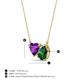 3 - Zuri 1.48 ctw Heart Shape Amethyst with Pear Shape Created Emerald Toi Et Moi Women Pendant Necklace 