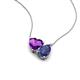4 - Zuri 1.28 ctw Heart Shape Amethyst with Pear Shape Iolite Toi Et Moi Women Pendant Necklace 