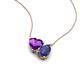 4 - Zuri 1.28 ctw Heart Shape Amethyst with Pear Shape Iolite Toi Et Moi Women Pendant Necklace 