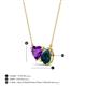3 - Zuri 1.53 ctw Heart Shape Amethyst with Pear Shape London Blue Topaz Toi Et Moi Women Pendant Necklace 
