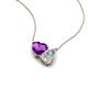 4 - Zuri 1.53 ctw Heart Shape Amethyst with Pear Shape Moissanite Toi Et Moi Women Pendant Necklace 