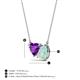 3 - Zuri 1.03 ctw Heart Shape Amethyst with Pear Shape Opal Toi Et Moi Women Pendant Necklace 