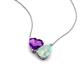 4 - Zuri 1.03 ctw Heart Shape Amethyst with Pear Shape Opal Toi Et Moi Women Pendant Necklace 