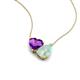 4 - Zuri 1.03 ctw Heart Shape Amethyst with Pear Shape Opal Toi Et Moi Women Pendant Necklace 
