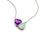 4 - Zuri 1.03 ctw Heart Shape Amethyst with Pear Shape Opal Toi Et Moi Women Pendant Necklace 