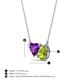 3 - Zuri 1.48 ctw Heart Shape Amethyst with Pear Shape Peridot Toi Et Moi Women Pendant Necklace 