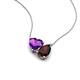 4 - Zuri 1.58 ctw Heart Shape Amethyst with Pear Shape Red Garnet Toi Et Moi Women Pendant Necklace 