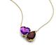 4 - Zuri 1.58 ctw Heart Shape Amethyst with Pear Shape Red Garnet Toi Et Moi Women Pendant Necklace 