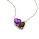 4 - Zuri 1.58 ctw Heart Shape Amethyst with Pear Shape Red Garnet Toi Et Moi Women Pendant Necklace 