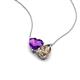 4 - Zuri 1.33 ctw Heart Shape Amethyst with Pear Shape Smoky Quartz Toi Et Moi Women Pendant Necklace 