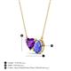 3 - Zuri 1.43 ctw Heart Shape Amethyst with Pear Shape Tanzanite Toi Et Moi Women Pendant Necklace 