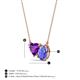 3 - Zuri 1.43 ctw Heart Shape Amethyst with Pear Shape Tanzanite Toi Et Moi Women Pendant Necklace 