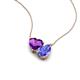 4 - Zuri 1.43 ctw Heart Shape Amethyst with Pear Shape Tanzanite Toi Et Moi Women Pendant Necklace 