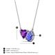 3 - Zuri 1.43 ctw Heart Shape Amethyst with Pear Shape Tanzanite Toi Et Moi Women Pendant Necklace 
