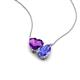 4 - Zuri 1.43 ctw Heart Shape Amethyst with Pear Shape Tanzanite Toi Et Moi Women Pendant Necklace 