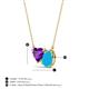 3 - Zuri 1.03 ctw Heart Shape Amethyst with Pear Shape Turquoise Toi Et Moi Women Pendant Necklace 