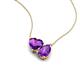 4 - Zuri 1.33 ctw Heart with Pear Shape Amethyst Toi Et Moi Women Pendant Necklace 