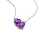 4 - Zuri 1.33 ctw Heart with Pear Shape Amethyst Toi Et Moi Women Pendant Necklace 