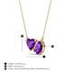 3 - Zuri 1.33 ctw Heart with Pear Shape Amethyst Toi Et Moi Women Pendant Necklace 