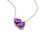 4 - Zuri 1.33 ctw Heart with Pear Shape Amethyst Toi Et Moi Women Pendant Necklace 