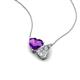 4 - Zuri 1.43 ctw Heart Shape Amethyst with Pear Shape IGI Cert. Lab Grown Diamond Women Pendant Necklace 