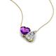 4 - Zuri 1.43 ctw Heart Shape Amethyst with Pear Shape IGI Cert. Lab Grown Diamond Women Pendant Necklace 