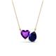 1 - Zuri 1.58 ctw Heart Shape Amethyst with Pear Shape Created Blue Sapphire Toi Et Moi Women Pendant Necklace 