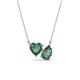 1 - Zuri 1.61 ctw Heart with Pear Shape Created Alexandrite Toi Et Moi Women Pendant Necklace 