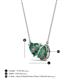 3 - Zuri 1.61 ctw Heart with Pear Shape Created Alexandrite Toi Et Moi Women Pendant Necklace 