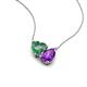 4 - Zuri 1.40 ctw Heart Shape Created Alexandrite with Pear Shape Amethyst Toi Et Moi Women Pendant Necklace 