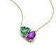 4 - Zuri 1.40 ctw Heart Shape Created Alexandrite with Pear Shape Amethyst Toi Et Moi Women Pendant Necklace 