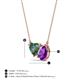 3 - Zuri 1.40 ctw Heart Shape Created Alexandrite with Pear Shape Amethyst Toi Et Moi Women Pendant Necklace 