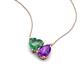 4 - Zuri 1.40 ctw Heart Shape Created Alexandrite with Pear Shape Amethyst Toi Et Moi Women Pendant Necklace 