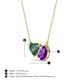 3 - Zuri 1.40 ctw Heart Shape Created Alexandrite with Pear Shape Amethyst Toi Et Moi Women Pendant Necklace 