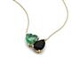 4 - Zuri 1.45 ctw Heart Shape Created Alexandrite with Pear Shape Black Onyx Toi Et Moi Women Pendant Necklace 