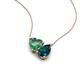 4 - Zuri 1.60 ctw Heart Shape Created Alexandrite with Pear Shape London Blue Topaz Toi Et Moi Women Pendant Necklace 