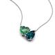 4 - Zuri 1.60 ctw Heart Shape Created Alexandrite with Pear Shape London Blue Topaz Toi Et Moi Women Pendant Necklace 