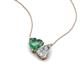 4 - Zuri 1.60 ctw Heart Shape Created Alexandrite with Pear Shape Moissanite Toi Et Moi Women Pendant Necklace 